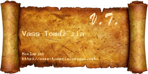 Vass Tomázia névjegykártya
